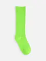 キッズ 蛍光リブハイソックス16~18cm ブリリアントライム
