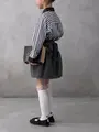 キッズ 履口チュールドット柄ハイソックス19～21cm サラシ