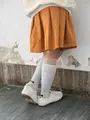 キッズ 履口チュールドット柄ハイソックス19～21cm シルバーグレー