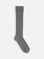 ジュニアサイズ コットンリブハイソックス22~24cm チャコールモク