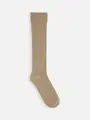 ジュニアサイズ コットンリブハイソックス22~24cm ダルベージュ