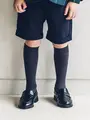 ジュニアサイズ コットンリブハイソックス22~24cm ネイビー