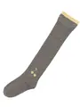 キッズ ピンドットラメチェリーオーバーニー19~21cm グレーモク