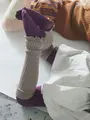 キッズ SIZE FREE リブレッグウォーマー グレージュ