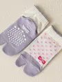 キッズ いろいろ柄足袋ショートソックス 13~15cm ドット オフ+ラベンダー