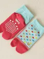キッズ いろいろ柄足袋ショートソックス 13~15cm ホシ ミズイロ+レッド