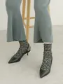花と実フロートショートソックス ダークグレー
