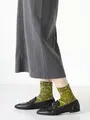 花と実フロートショートソックス ティーグリーン