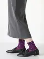 花と実フロートショートソックス グレープ