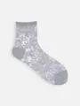 シースルー花柄ショートソックス アイスグレー