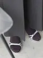 【定番】どんな服装にもあう足元キラめくラメショートソックス クロ/ローズ