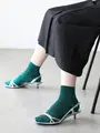 【定番】どんな服装にもあう足元キラめくラメショートソックス ノウグリーン