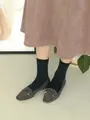 【最高級ウール】無地ソックス ブラックグリーン