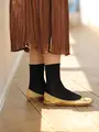 【定番】綿混ロールショートソックス クロ