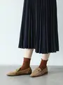 【定番】綿混ロールショートソックス マロン