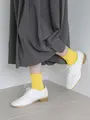 【定番】綿混ロールショートソックス イエロー