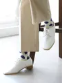 カットソービッグドット柄ショートソックス オフホワイト
