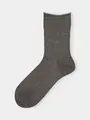 メランジゴム口くるくるショートソックス チャコールグレー