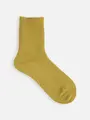 高級ウールアンチピリング3×1リブソックス シトロンイエロー