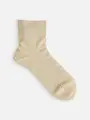 最高級綿スビンゴールド無地ショートソックス ベージュ