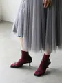 綿無地ショートソックス エンジ
