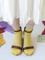 ゴム口ラメレースフロートショートソックス レモン
