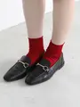 【定番】コットンブライトリブショートソックス ダークレッド