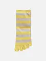 五本指ボーダーショートソックス イエロー