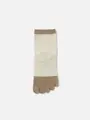 【定番】綿カラーネップ切替五本指ショートソックス ベージュ