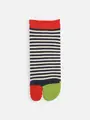 足袋ボーダーショートソックス アカ