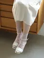フルールフロートショートソックス ライトベージュ