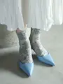フルールフロートショートソックス シルバーグレー