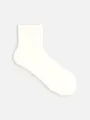 綿混2×2リブショートソックス オフホワイト