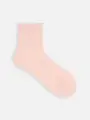 綿混2×2リブショートソックス ペールピンク