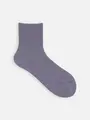 綿混2×2リブショートソックス ブルーライラック