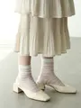 白黒シースルーボーダーショートソックス サラシ