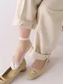 レースカバー風ショートソックス オフホワイト