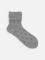 梳毛リンクスドットショートソックス グレー
