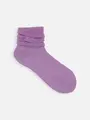 梳毛リンクスドットショートソックス ダルパープル