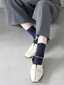 梳毛8×2リブショートソックス ブルーバイオレット