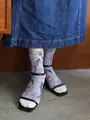 フロートオウム柄ショートソックス オフホワイト