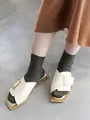 シルケット2×2リブショートソックス グレイッシュカーキ