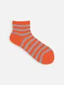 撥水ボーダーショートソックス オレンジ