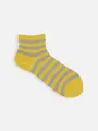 撥水ボーダーショートソックス レモン