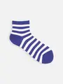 撥水ボーダーショートソックス メイブルー