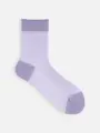 シアーリブショートソックス ライラック