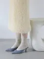 紡毛ロールショートソックス シルバーグレー