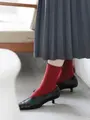 紡毛ロールショートソックス アカ