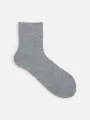 紡毛ベタショートソックス グレー