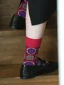 スカーフ柄ショートソックス アカ